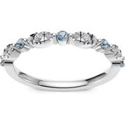 IMAGINE Aquamarine and Diamond Wedding Band