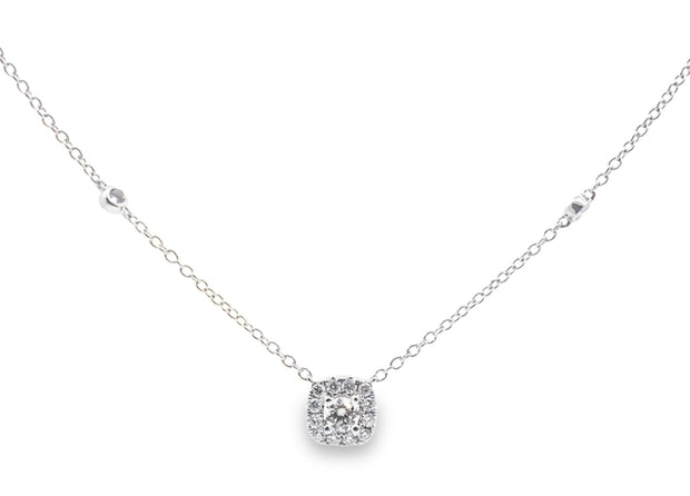 Forevermark 0.37 Cttw. White Gold Diamond Halo Necklace