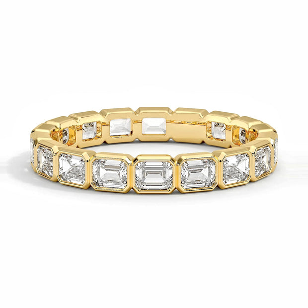 Yellow Gold Bezel Set Diamond Eternity Band