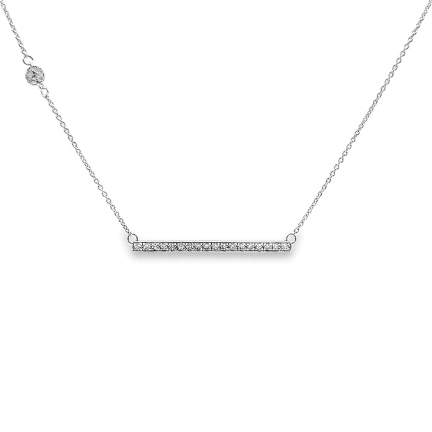 White Gold Diamond Bar Necklace