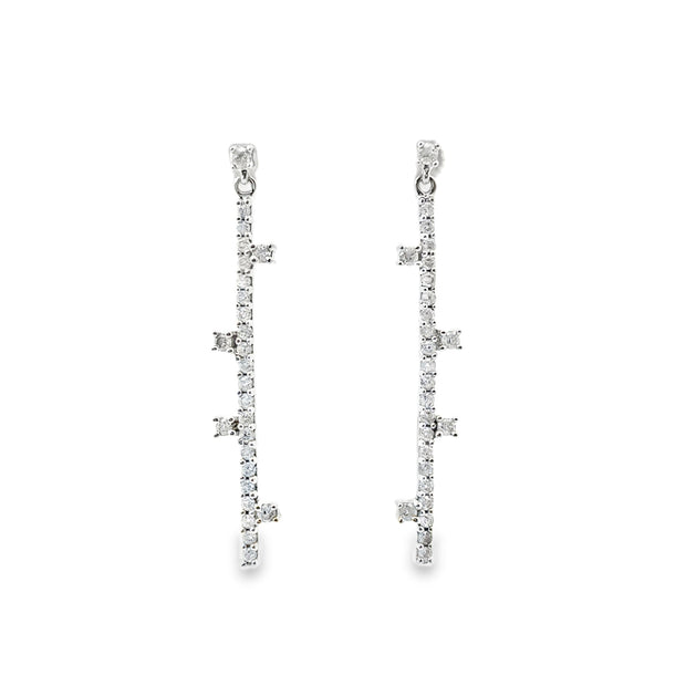 White Gold Diamond Dangle Fashion Earrings