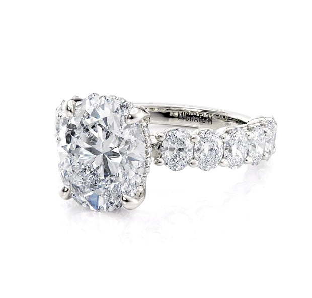 Lab Grown Oval Shape White Gold Diamond Michael M. Engagement Ring