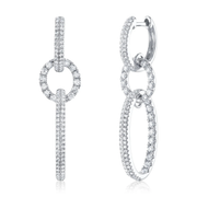 Shy Creation White Gold Diamond Dangle Earrings