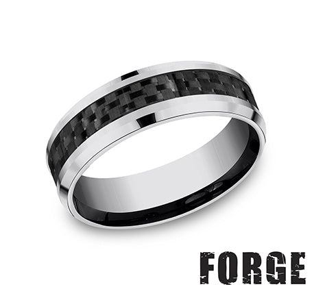 Benchmark Tungsten/Carbon Fiber Men's Wedding Band