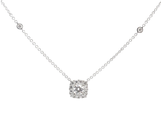 Forevermark White Gold Diamond Halo Necklace
