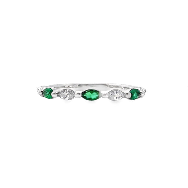 Padis Classique Diamond and Emerald Wedding Band