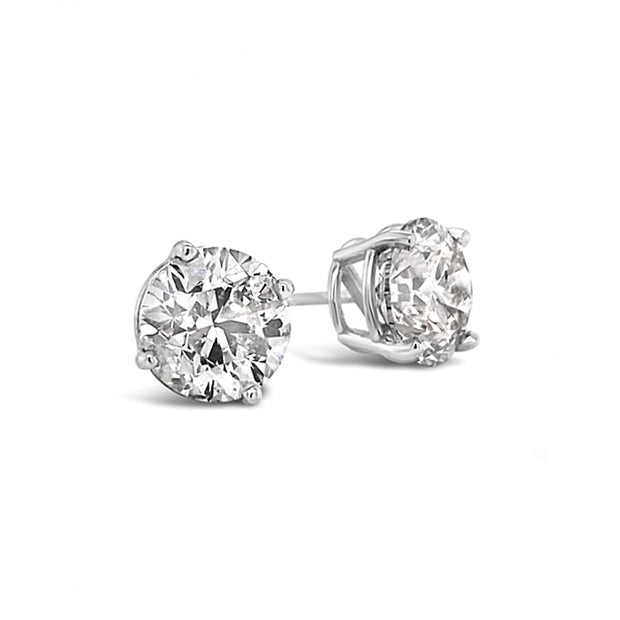 2.03 Cttw. White Gold Diamond Solitaire Earrings