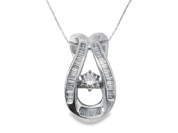 White Gold Fancy Color Diamond Slider Pendant