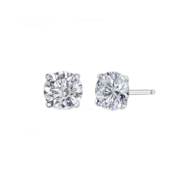 1.40 Cttw. White Gold Diamond Solitaire Earrings