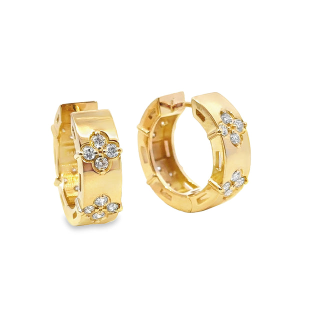 Yellow Gold Diamond Huggie Fashion Earrings