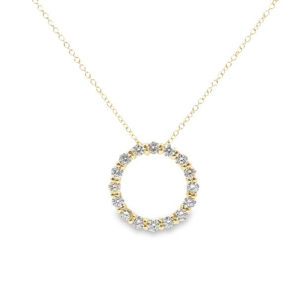 Yellow Gold Diamond Circle Pendant
