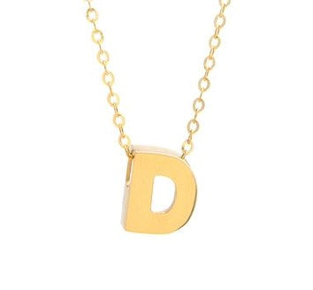 Yellow Gold Initial Necklace