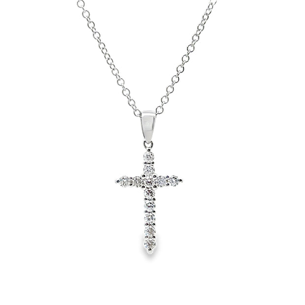 White Gold Diamond Cross Pendant