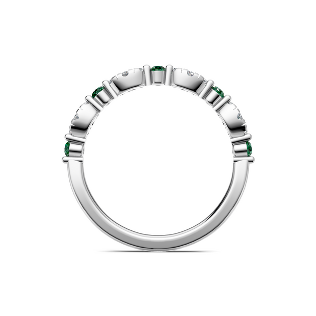 IMAGINE Emerald and Diamond Wedding Band