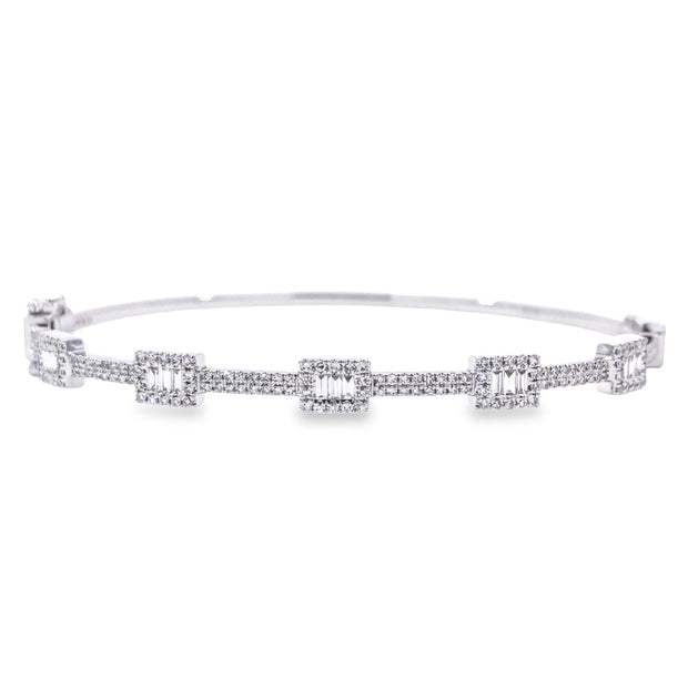 White Gold Diamond Bangle Bracelet