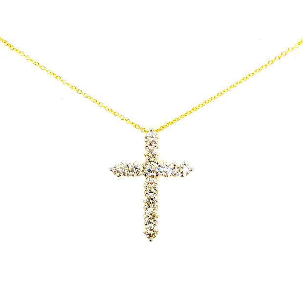 Yellow Gold Diamond Cross Pendant