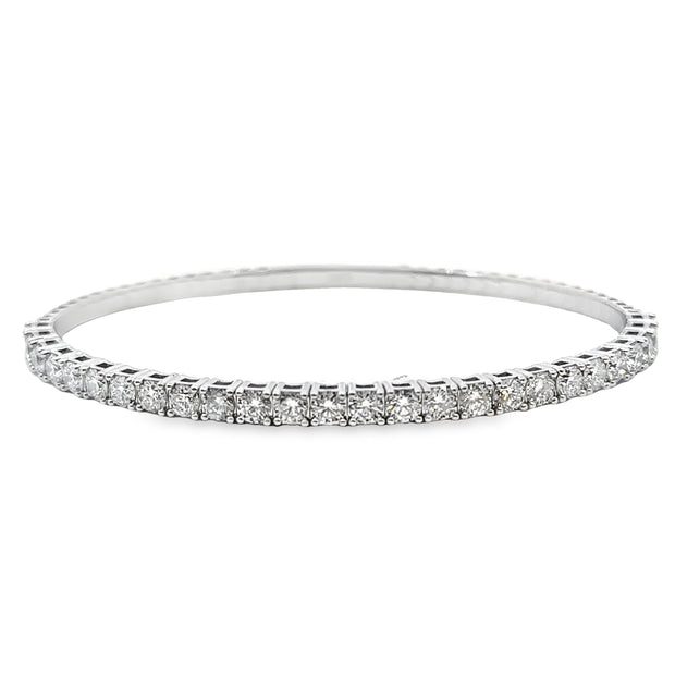 Lab Grown 2.43 Cttw. White Gold Diamond Bangle Bracelet