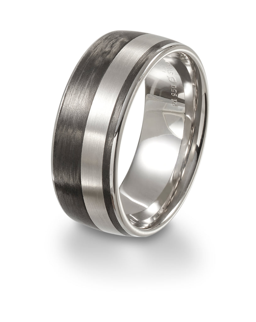 Furrer Jacot Palladium Carbon Fiber Men s Wedding Band Padis Jewelry