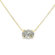 Yellow Gold Diamond Solitaire Necklace