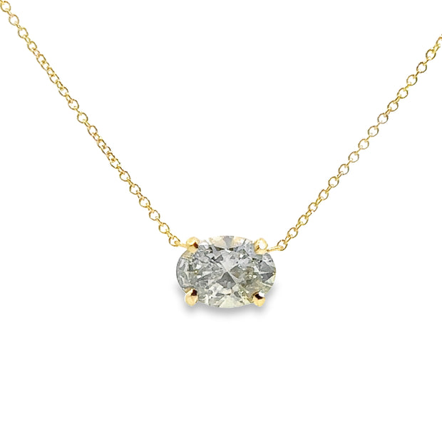 Yellow Gold Diamond Solitaire Necklace