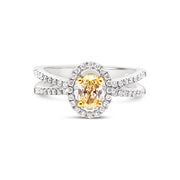 White/Yellow Gold Fancy Yellow Diamond Halo Ring