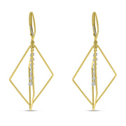 Yellow Gold Geometric Diamond Earrings