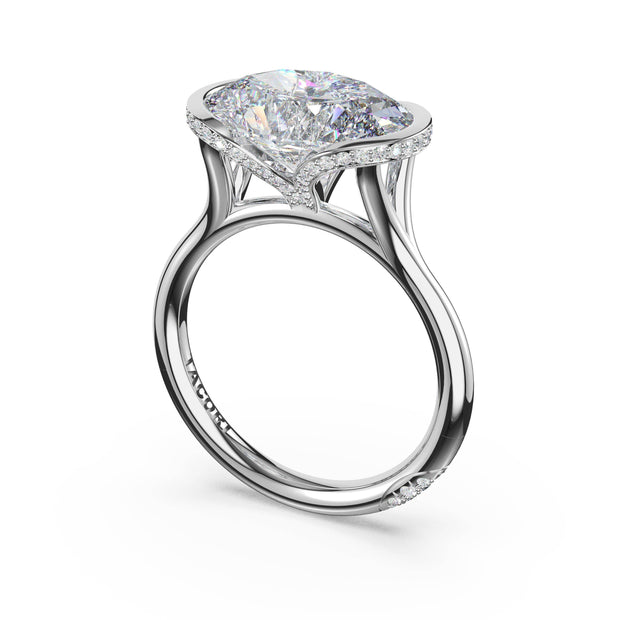 Lab Grown Oval Shape Platinum Diamond Tacori Engagement Ring