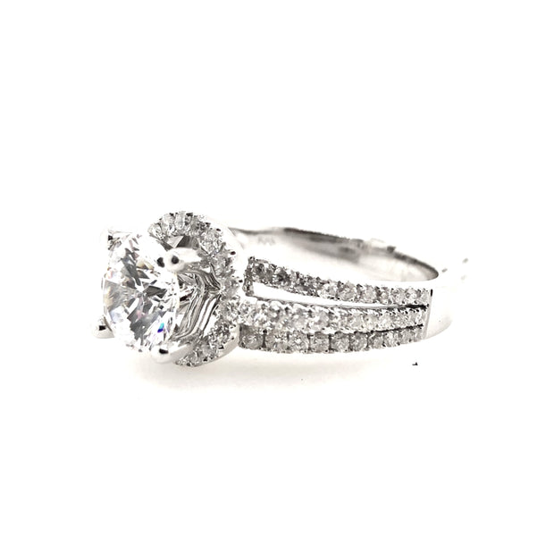White Gold Halo Engagement Ring