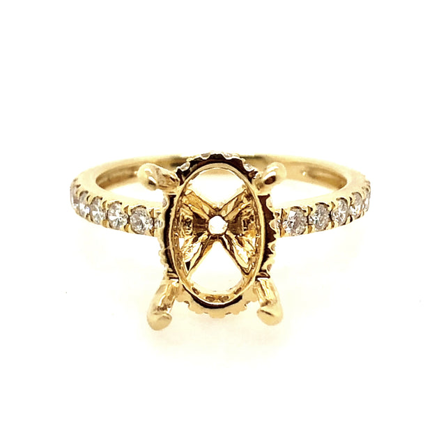 Yellow Gold Halo Engagement Ring