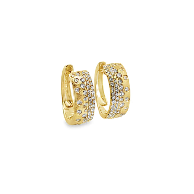 Yellow Gold Diamond Huggie Earrings
