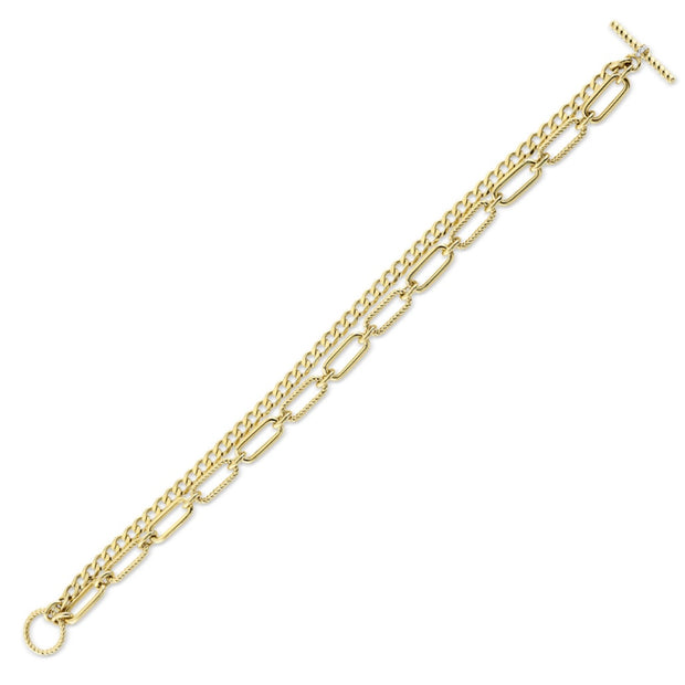 Shy Creation Yellow Gold Diamond Fashion Bracelet