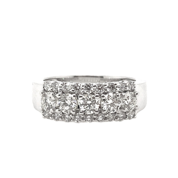 Forevermark White Gold Five Stone Diamond Band