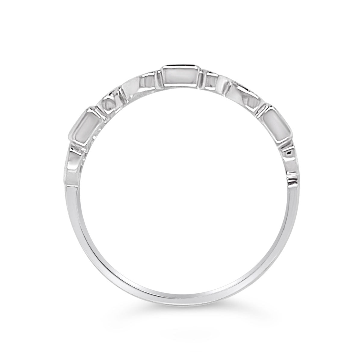White Gold Peridot and Diamond Stackable Band