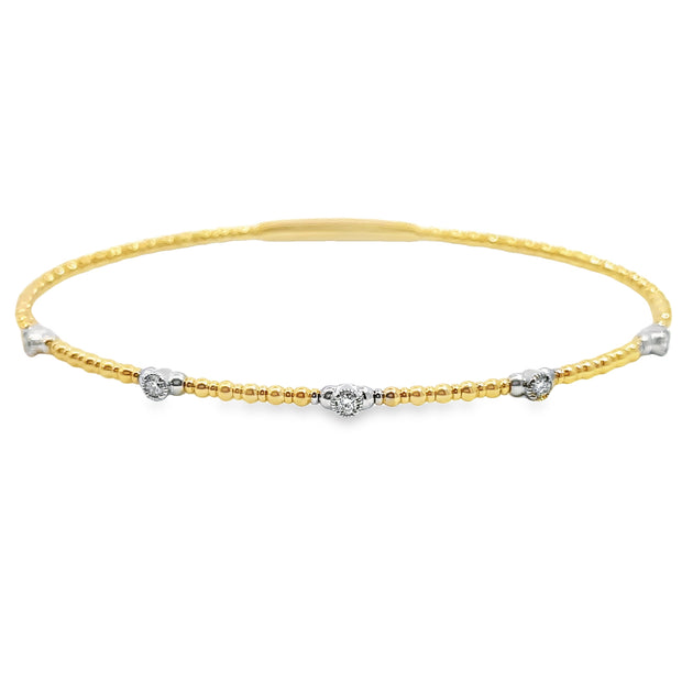 Yellow/White Gold Diamond Bangle Bracelet