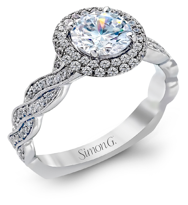 Simon G. "Delicate" Halo Engagement Ring