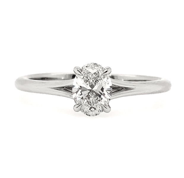 Forevermark Platinum Oval Shape Diamond Solitaire Engagement Ring