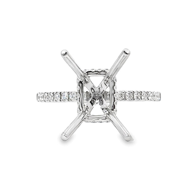 White Gold Hidden Halo Diamond Engagement Ring