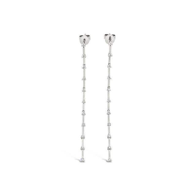 White Gold Diamond Fashion Dangle Earrings