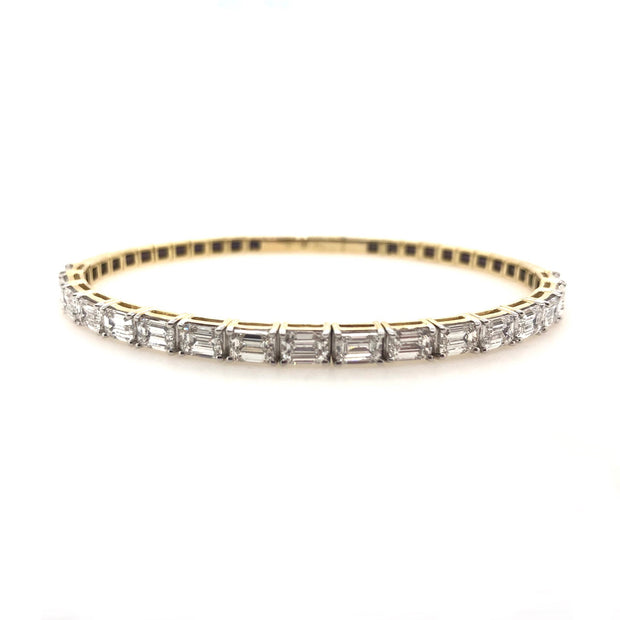 Lab Grown 5.10 Cttw. Yellow Gold Diamond Bangle Bracelet