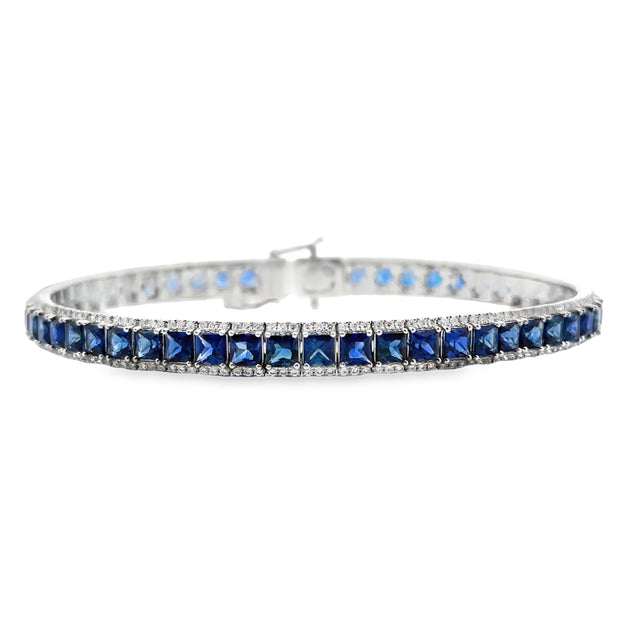 White Gold Sapphire and Diamond Bracelet
