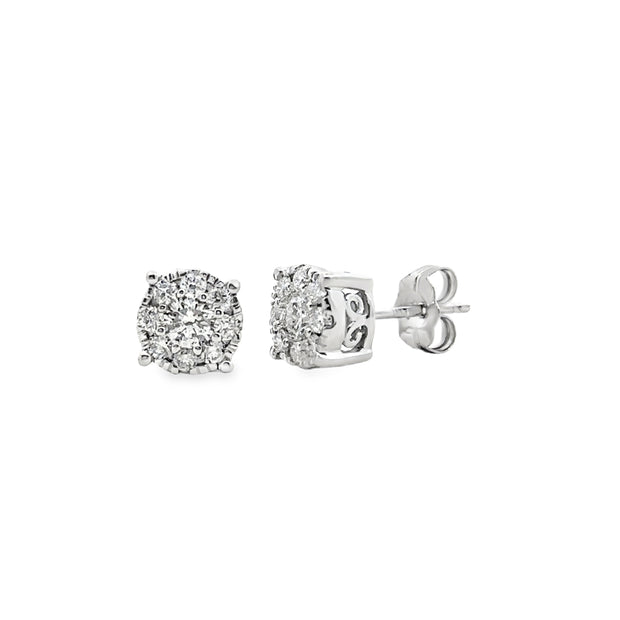 White Gold Diamond Stud Earrings