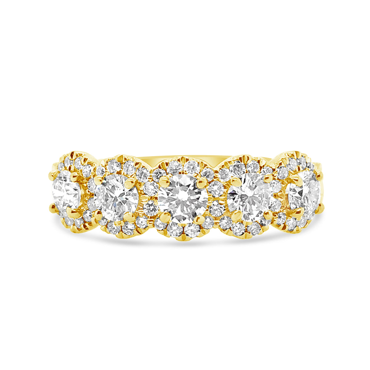 Forevermark Yellow Gold Five Stone Diamond Halo Band