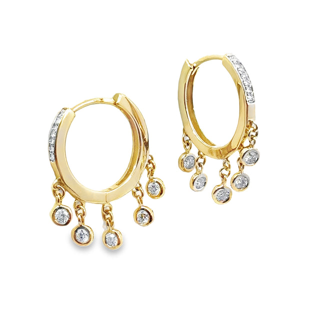 Yellow Gold Diamond Hoop Earrings