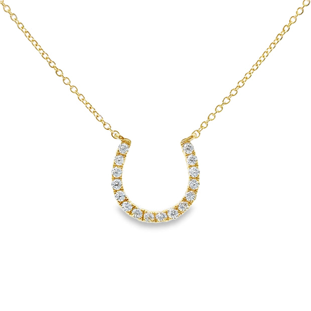 Yellow Gold Diamond Horseshoe Necklace