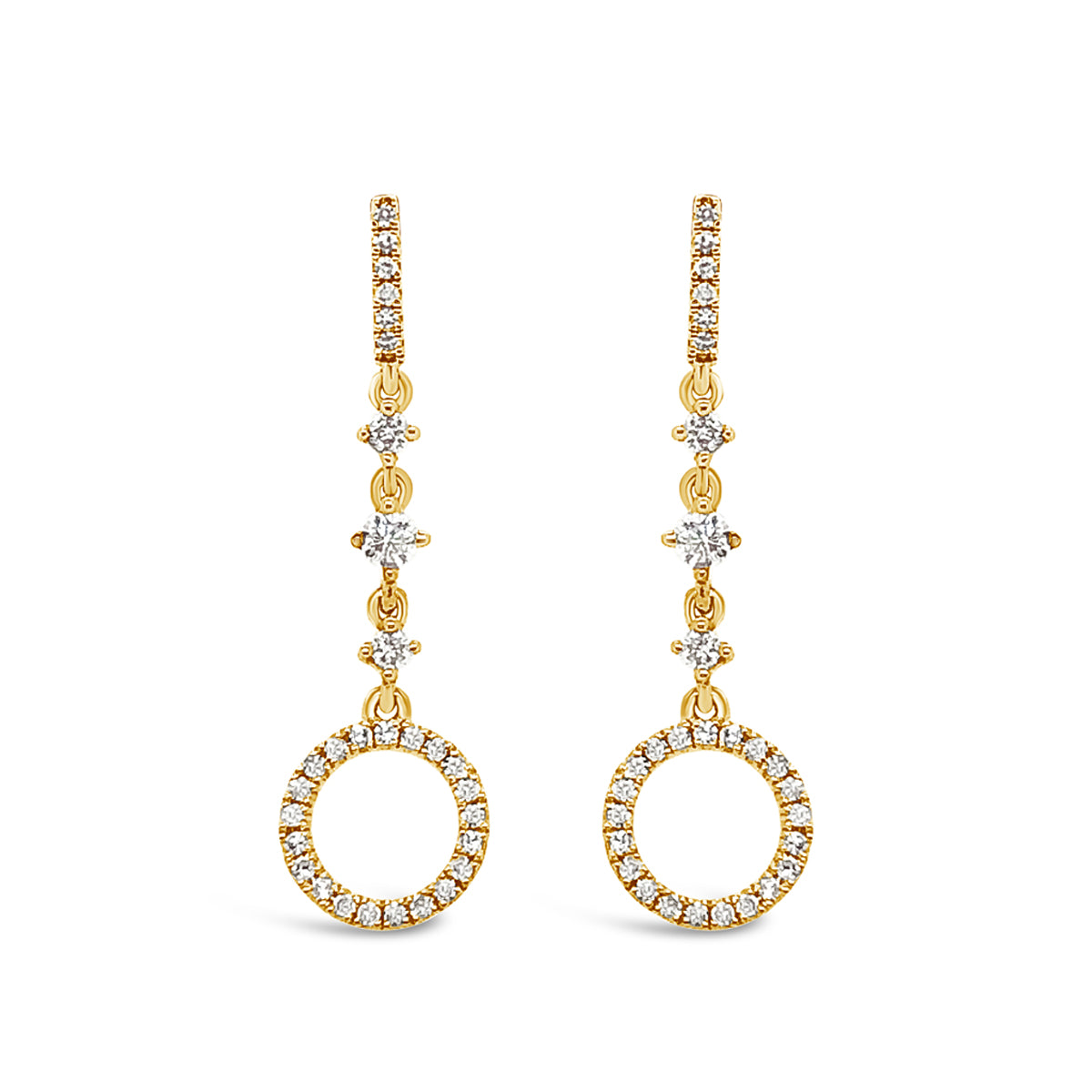Yellow Gold Diamond Fashion Dangle Earrings