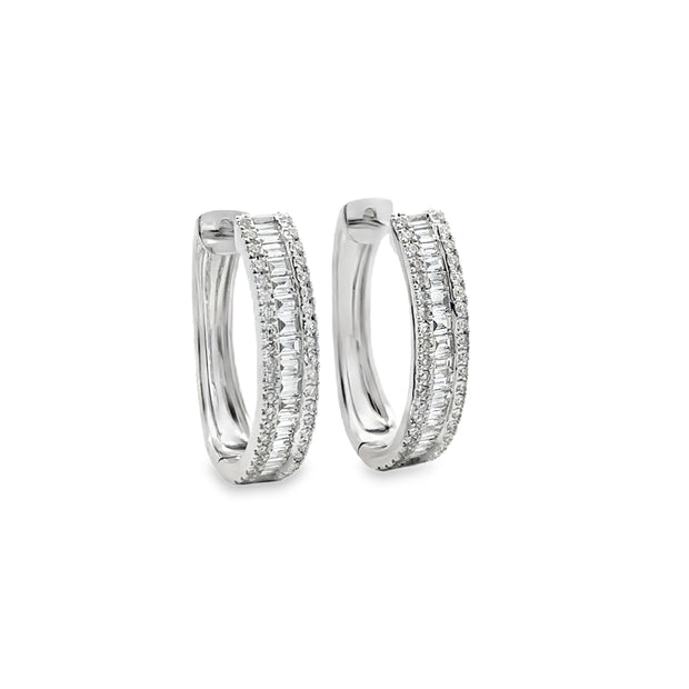 White Gold Diamond Hoop Earrings
