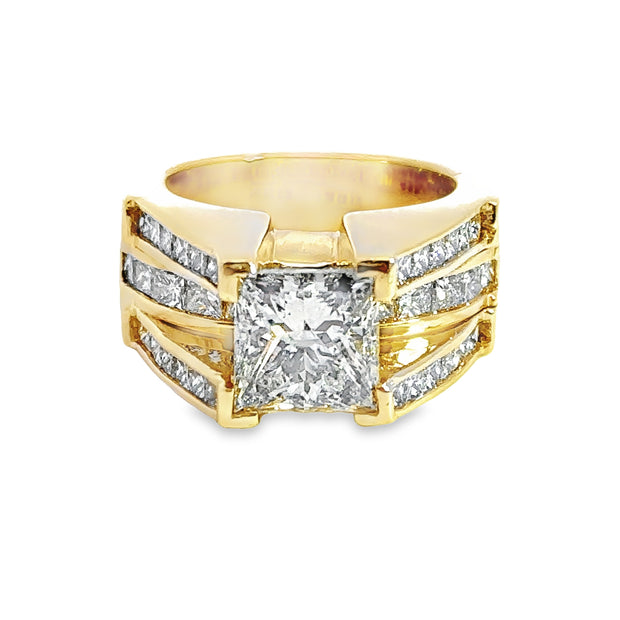 Yellow Gold Princess Cut Diamond Engagement Ring