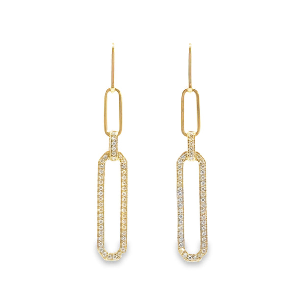 Yellow Gold Diamond Dangle Earrings