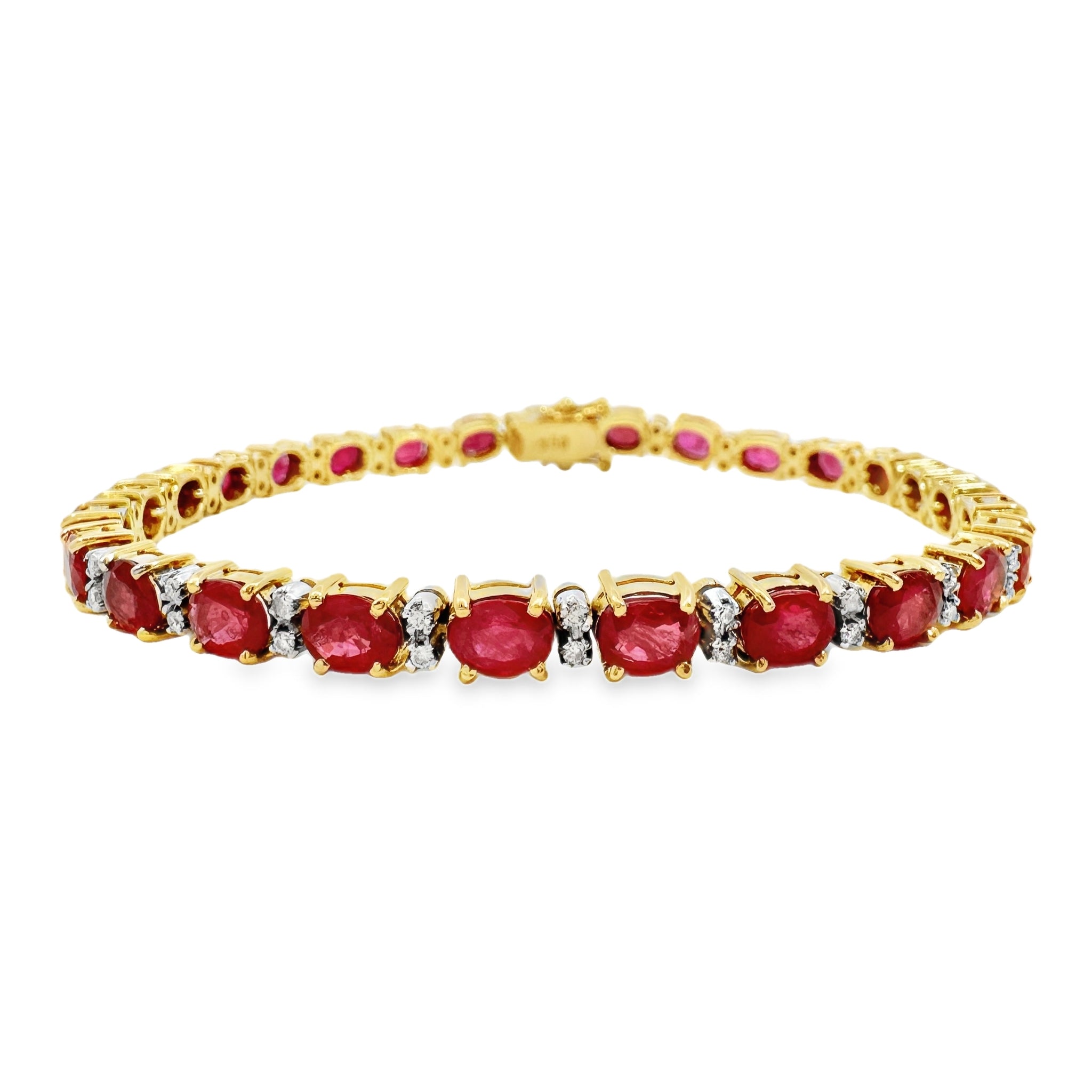 Yellow Gold Ruby and Diamond Fashion Bracelet