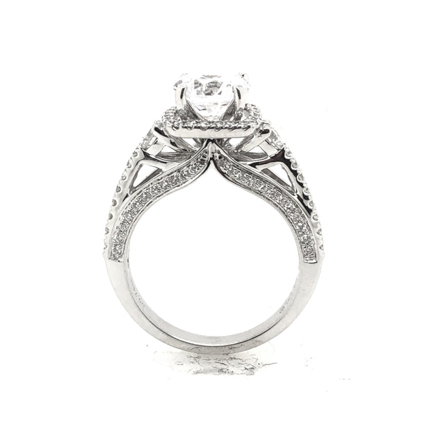 White Gold Halo Engagement Ring
